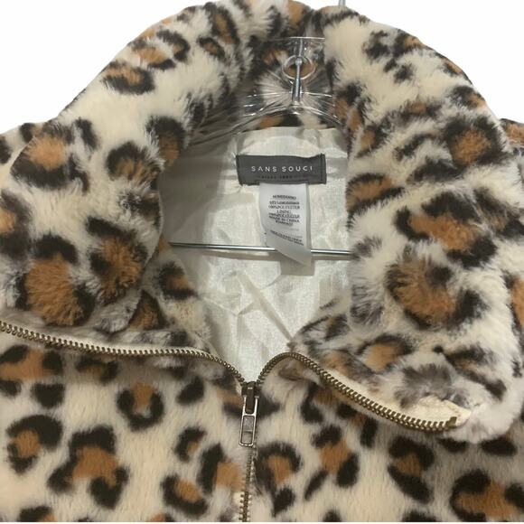 San Souci Leopard Faux Fur Crop Coat Medium 955652 - Picture 4 of 9